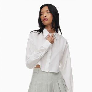 Aritzia Sunday Best Poppy Poplin Shirt - White